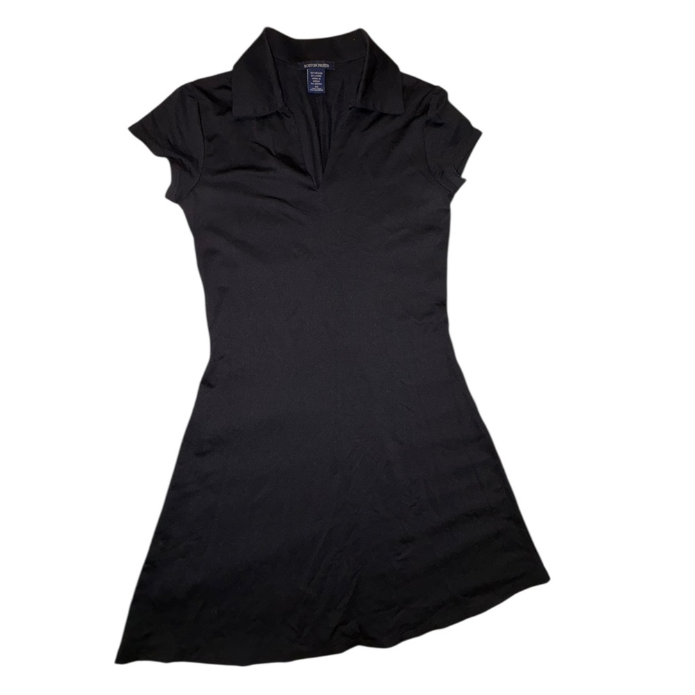 BOSTON PROPER Classic Black athletic Collared Dress